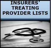 Insurers' Treating Provider Lists